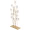 3.25ft. Gold Colored Metal Floral Sculpture with Crystal Embellishments